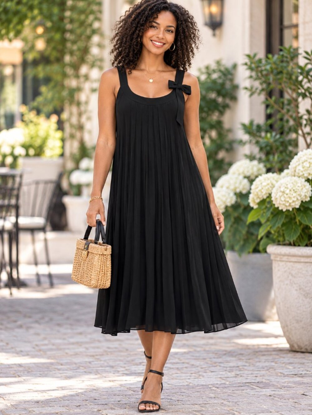 RB Collection Black Babydoll Midi Dress Size 14